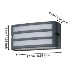 Eglo CAMARDA Wandlamp aluminium antraciet / Kunststof wit H: 110 mm Clearance