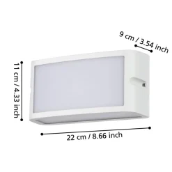 Eglo CAMARDA Wandlamp aluminium wit / Kunststof wit H: 110 mm Online