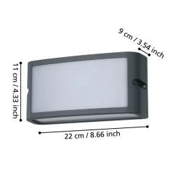 Eglo CAMARDA Wandlamp aluminium antraciet / Kunststof wit H: 110 mm Outlet