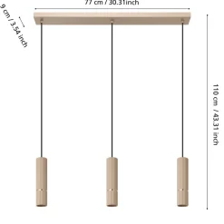 Eglo CAMINIA hanglamp staal zand, geborsteld messing H: 1100 mm Online