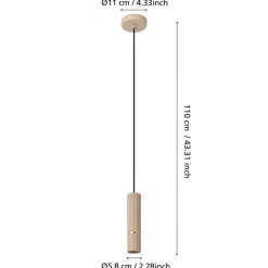 Eglo CAMINIA hanglamp staal zand, geborsteld messing H: 1100 mm | Ø 60 mm