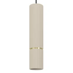 Eglo CAMINIA hanglamp staal zand, geborsteld messing H: 1100 mm | Ø 60 mm