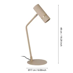 Eglo CAMINIA Tafellampen staal zand, geborsteld messing H: 485 mm New