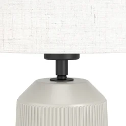 Eglo CAPALBIO Tafellampen Keramiek zandkleuren / textiel wit H: 410 mm | Ø 230 mm Outlet