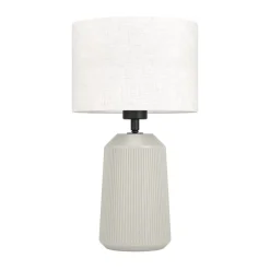 Eglo CAPALBIO Tafellampen Keramiek zandkleuren / textiel wit H: 410 mm | Ø 230 mm Outlet