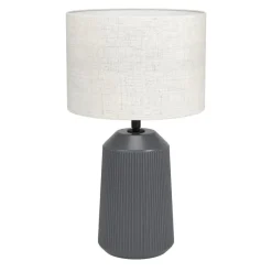 Eglo CAPALBIO Tafellampen Keramiek grijs / textiel, linnen natuur H: 410 mm | Ø 230 mm Clearance