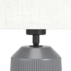 Eglo CAPALBIO Tafellampen Keramiek grijs / textiel, linnen natuur H: 410 mm | Ø 230 mm Clearance