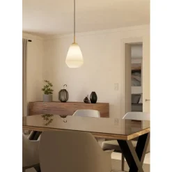 Eglo CAPRAROLA hanglamp staal geelkoper-geborsteld / glas satijn zand H: 1100 mm | Ø 200 mm Sale