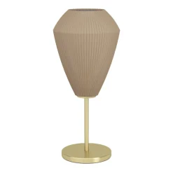 Eglo CAPRAROLA Tafellampen staal geelkoper-geborsteld / glas satijn zand H: 460 mm | Ø 200 mm Best