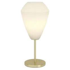 Eglo CAPRAROLA Tafellampen staal geelkoper-geborsteld / glas satijn zand H: 460 mm | Ø 200 mm Best