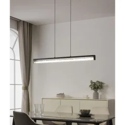 Eglo CARDITO 1 hanglamp aluminium, staal zwart / glas, kristal helder H: 1100 mm Online