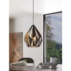 Eglo CARLTON 1 hanglamp staal zwart, zilver H: 1100 mm | Ø 310 mm New