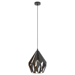 Eglo CARLTON 1 hanglamp staal zwart, koper H: 1100 mm | Ø 310 mm Outlet