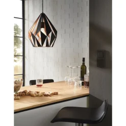 Eglo CARLTON 1 hanglamp staal zwart, koper H: 1100 mm | Ø 310 mm Outlet