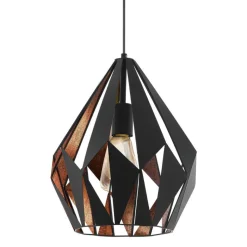 Eglo CARLTON 1 hanglamp staal zwart, koper H: 1100 mm | Ø 310 mm Outlet