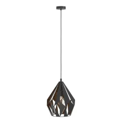Eglo CARLTON 1 hanglamp staal zwart, koper H: 1100 mm | Ø 310 mm Outlet