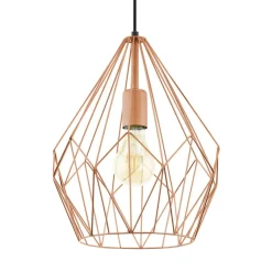 Eglo CARLTON hanglamp staal koperkleuren H: 1100 mm | Ø 310 mm