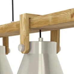Eglo CAWTON hanglamp staal, hout staal, rustiek bruin H: 1100 mm Online