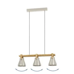 Eglo CAWTON hanglamp staal, hout staal, rustiek bruin H: 1100 mm Online