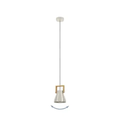 Eglo CAWTON hanglamp staal, hout staal, rustiek bruin H: 1100 mm | Ø 160 mm Outlet