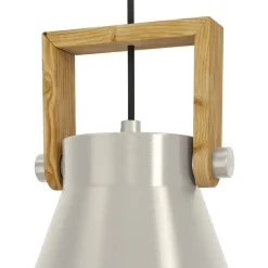 Eglo CAWTON hanglamp staal, hout staal, rustiek bruin H: 1100 mm | Ø 160 mm Outlet