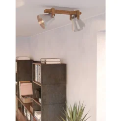 Eglo CAWTON spot staal, hout staal, rustiek bruin H: 250 mm Online