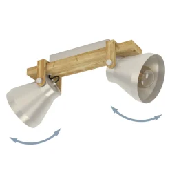 Eglo CAWTON spot staal, hout staal, rustiek bruin H: 250 mm Online