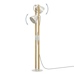 Eglo CAWTON Staande lampen staal, hout staal, rustiek bruin H: 1345 mm Online