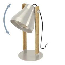 Eglo CAWTON Tafellampen staal, hout staal, rustiek bruin H: 380 mm Sale