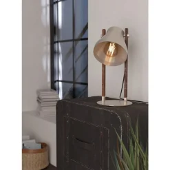 Eglo CAWTON Tafellampen staal, hout staal, rustiek bruin H: 380 mm Sale