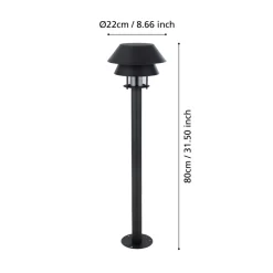 Eglo CHIAPPERA Padverlichting staal zwart, wit / Glas helder H: 800 mm | Ø 220 mm Sale