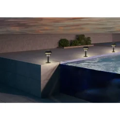 Eglo CHIAPPERA Sokkelarmaturen staal zwart, wit / Glas helder H: 330 mm | Ø 220 mm Online