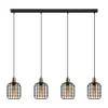 Eglo CHISLE PENDEL 4xE27 ZWART/BRONS/AMBER New
