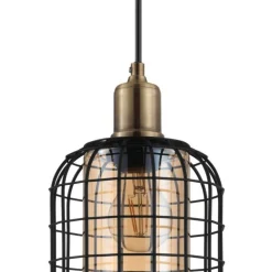 Eglo CHISLE PENDEL 4xE27 ZWART/BRONS/AMBER New