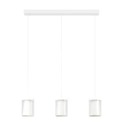 Eglo CHIUSELLO-Z hanglamp staal wit / glas, kunststof helder, wit H: 1100 mm Clearance