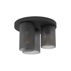 Eglo COLOMERA Plafondarmaturen staal zwart / Glas mat grijs H: 240 mm | Ø 350 mm Best