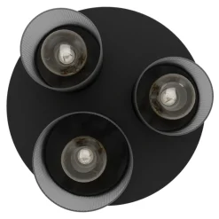 Eglo COLOMERA Plafondarmaturen staal zwart / Glas mat grijs H: 240 mm | Ø 350 mm Best