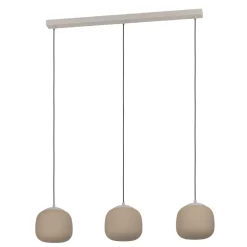 Eglo COMINIO hanglamp staal taupe / glas geëtst zand H: 1100 mm Sale