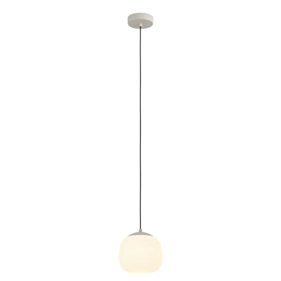 Eglo COMINIO hanglamp staal taupe / glas geëtst zand H: 1100 mm | Ø 185 mm Best