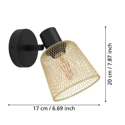 Eglo COSLADA spot staal zwart / staal zwart, geelkoper H: 200 mm Hot