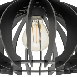 Eglo COSSANO 3 Plafondarmaturen staal zwart / Hout zwart H: 235 mm | Ø 450 mm Online