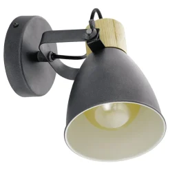 Eglo COSWARTH spot staal, hout antraciet, crèmewit, bruin H: 200 mm