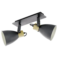 Eglo COSWARTH spot staal, hout antraciet, crèmewit, bruin H: 240 mm