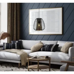 Eglo CURASAO hanglamp staal zwart / staal, textiel zwart, goud H: 1100 mm | Ø 335 mm New