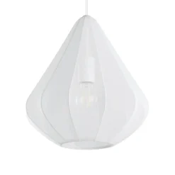 Eglo DOLWEN hanglamp staal wit / textiel wit H: 1100 mm | Ø 335 mm New