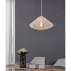 Eglo DOLWEN hanglamp staal wit / textiel wit H: 1100 mm | Ø 425 mm Hot