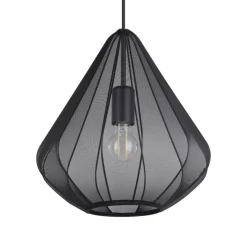 Eglo DOLWEN hanglamp staal zwart / textiel zwart H: 1100 mm | Ø 335 mm Sale