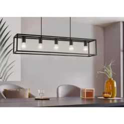 Eglo ELDRICK hanglamp staal zwart H: 1000 mm Clearance