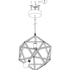 Eglo EMBLETON hanglamp staal zwart H: 1500 mm | Ø 460 mm Hot