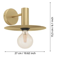 Eglo ESCANDELL Wandlamp staal geelkoper-geborsteld H: 120 mm Clearance